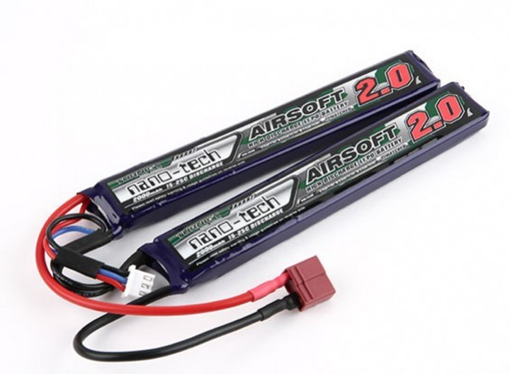 Акумулятор Turnigy LiPo 7.4v 2000mAh 15-30C нунчаки (T-Connector) (для Страйкболу, Airsoft) - зображення 1