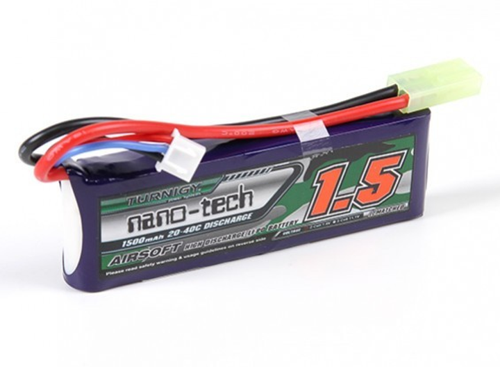 Акумулятор Turnigy LiPo 7.4v 1500mAh 20-40C (для Страйкболу, Airsoft) - зображення 1