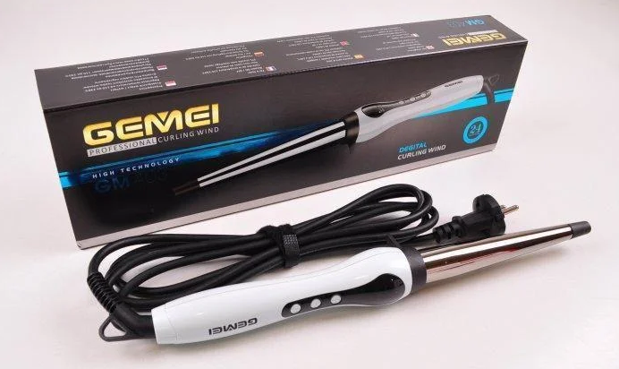 Тонкая плойка Gemei Gm 403 30 W афро- кудри Белая - изображение 4