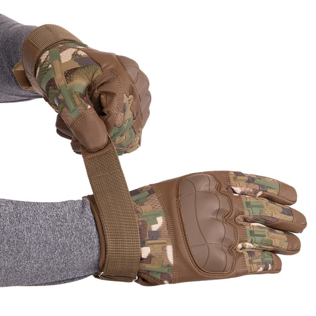 Рукавички тактичні із закритими пальцями Zelart Military Rangers 9879 розмір M Camouflage - зображення 2