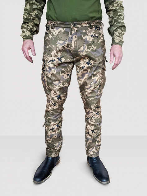 Штани софтшел softshell на флісі тактичні, військові ЗСУ зимові піксель Розмір L (50) - зображення 1