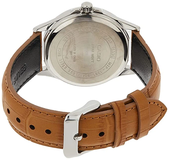 Наручные часы Casio MTP-1381L-9A VDF Шампань со светло-коричневым ремешком - изображение 2