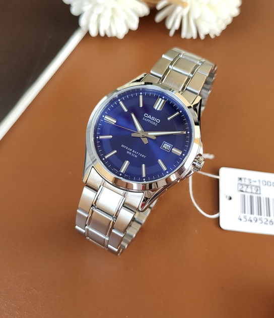 Наручные часы Casio MTS-100D-2AVDF Синие с серебристым функциональные - изображение 4