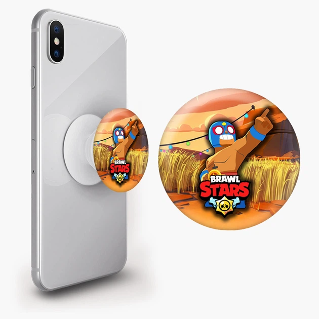 Попсокет (Popsockets) держатель для смартфона Эль Примо Бравл Старс (El Primo Brawl Stars) (8754-1011-WT) Белый - изображение 2