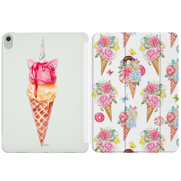 Чехол книжка, обложка для Apple iPad Air 4/5 (Единороги и мороженое ...