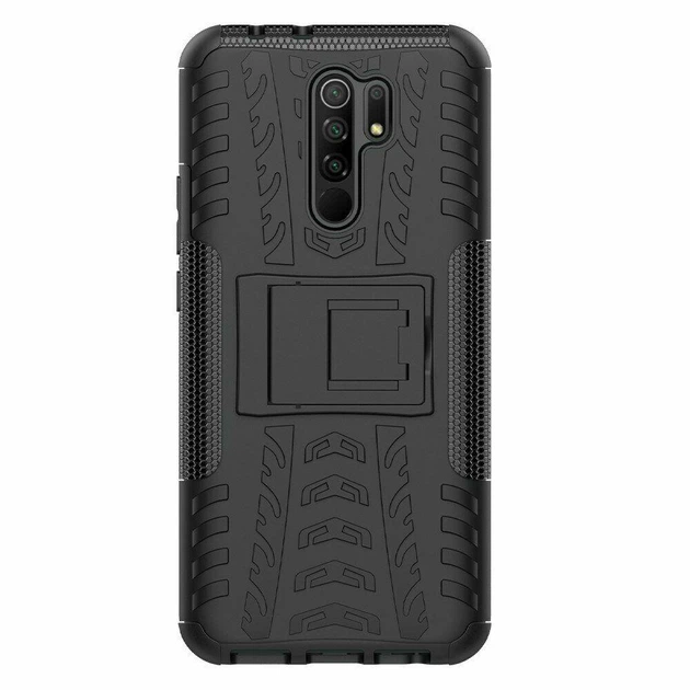 Чехол Armor для Xiaomi Redmi 9 бампер противоударный с подставкой Black - Фото 4 Чехол Armor для Xiaomi Redmi 9 бампер противоударный с подставкой Black - изображение 4