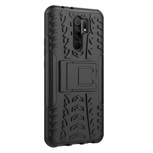 Чехол Armor для Xiaomi Redmi 9 бампер противоударный с подставкой Black - Фото 6 Чехол Armor для Xiaomi Redmi 9 бампер противоударный с подставкой Black - изображение 6