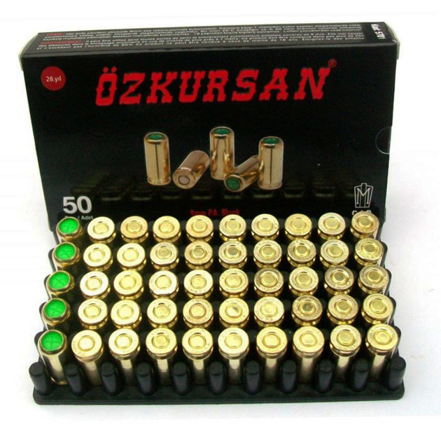 Холостые патроны стартовые шумовые Ozkursan 9мм пистолетный (50 шт) MS - изображение 1