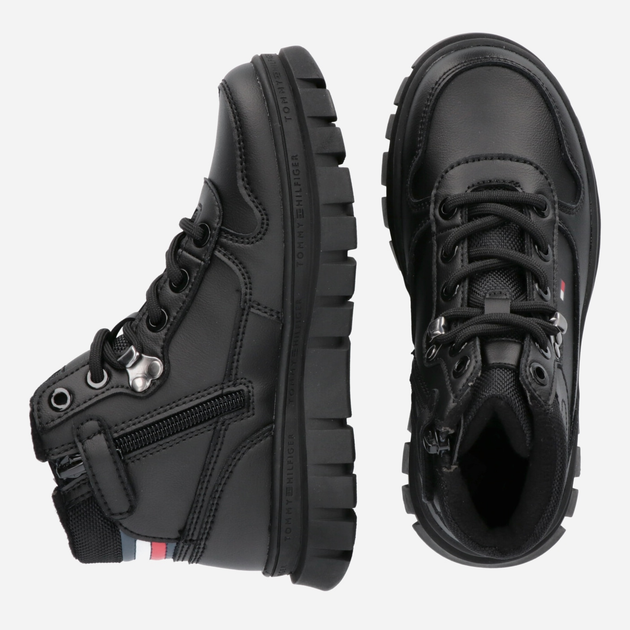 Черевики демісезонні шкіряні дитячі Tommy Hilfiger T3B5-32518-1355999 37 Чорні (8056380916853) - зображення 4