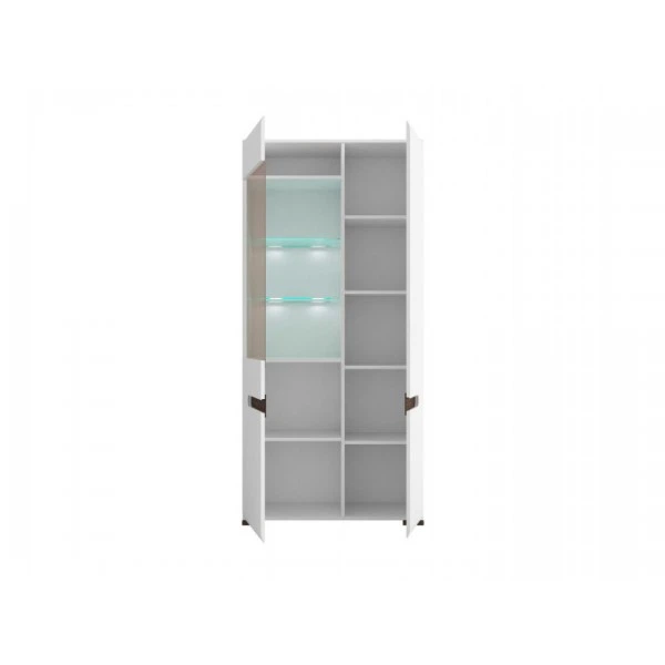 Витрина двухдверная Ацтека REG1W1D/21/9-900*2100*410 из ДСП цвет Белый/венге Gerbor Holding - изображение 2