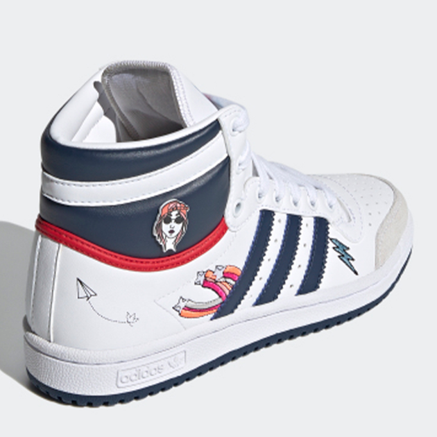 Жіночі кеди високі adidas Originals Top Ten Junior FY7163 36 2/3 (4UK) Білий/Синій (4062065770904) - зображення 4