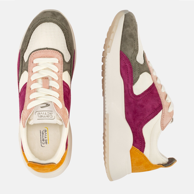 Buty sportowe damskie skórzane do kostki Camel Active Ramble 24131026 38 (6.5US) 24.3 cm Szary/Malinowy/Biały (4063996388725) - obraz 4