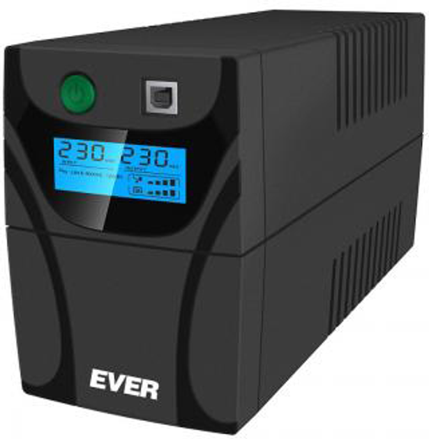 UPS Ever EASYLINE Line-Interactive 850VA 480W LCD AVR czarny (T/EASYTO-000K85/00) - obraz 1