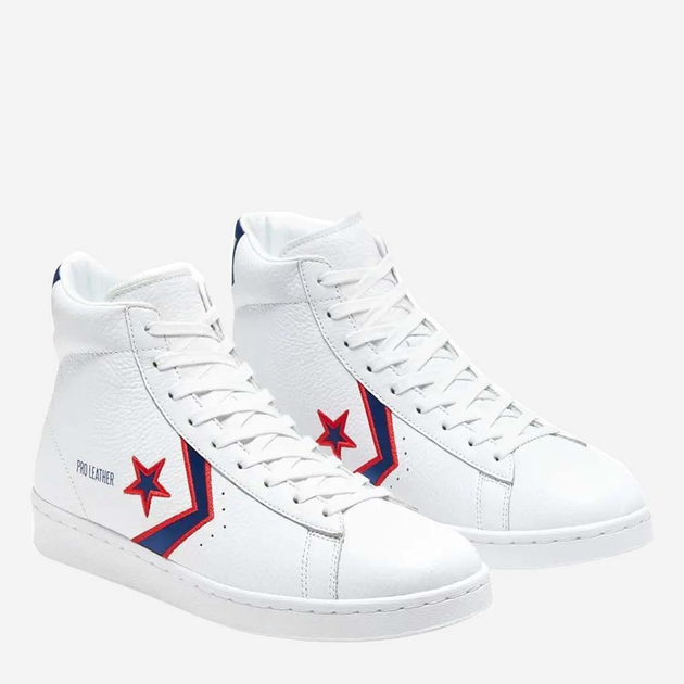 Чоловічі кеди високі Converse Pro Leather Mid 167058C 40.5 (7.5) 25.5 см White/Rush Blue (888757765515) - зображення 3