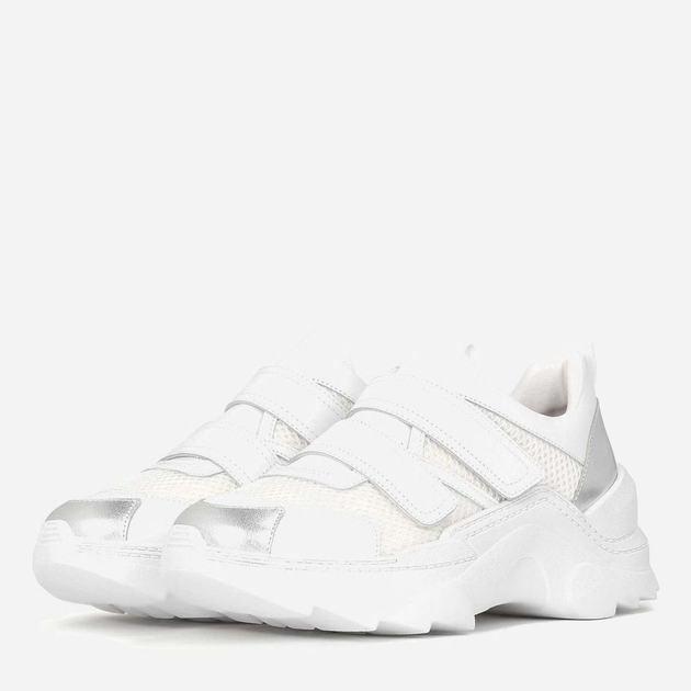 Sneakersy damskie z siatki na grubej podeszwie do kostki na rzepy Kazar 62004-27-97 39 25 cm Białe (5903387809219) - obraz 2