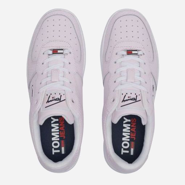 Tenisówki damskie z eko skóry na platformie do kostki Tommy Jeans EN0EN01427-TOG 40 Różowe (8720114364097) - obraz 6