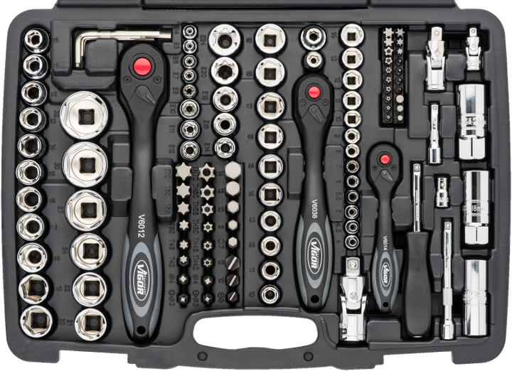Большой набор головок 1/2"+3/8"+ 1/4" 172 предмета - Vigor V2461 - Фото 4 Большой набор головок 1/2"+3/8"+ 1/4" 172 предмета - Vigor V2461 - изображение 4