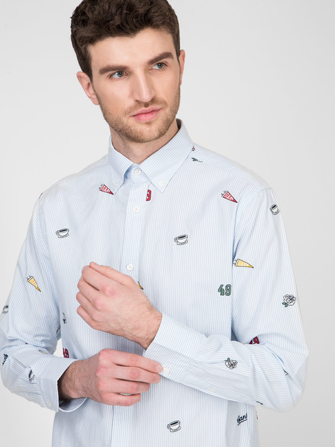 Сорочка GANT Embroidered Banker Reg Bd 3026630 M Hamptons Blue (7325705701155) - зображення 4