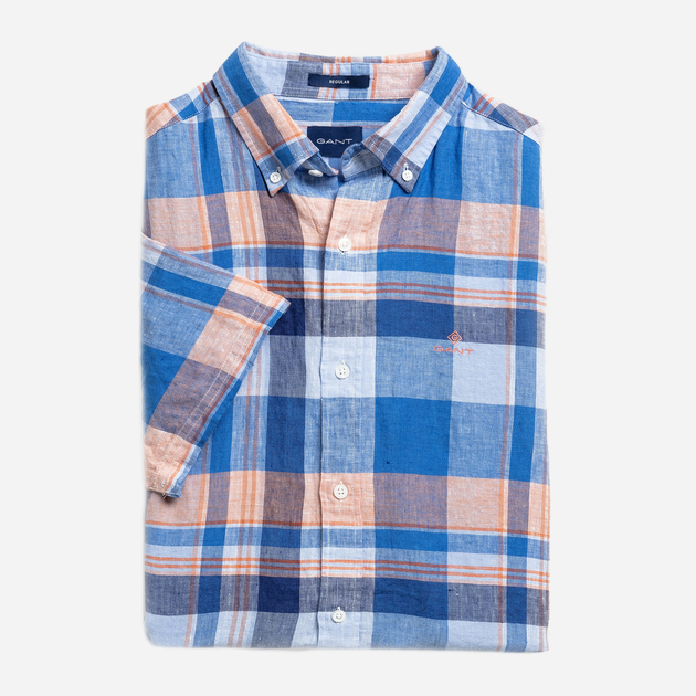 Сорочка GANT Linen Madras Reg 3013621 2XL Hamptons Blue (7325705716456) - зображення 5