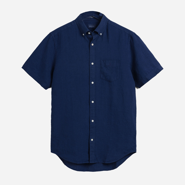 Сорочка GANT The Linen Shirt Reg Ss Bd 3012421 S Navy (7325705712434) - зображення 3