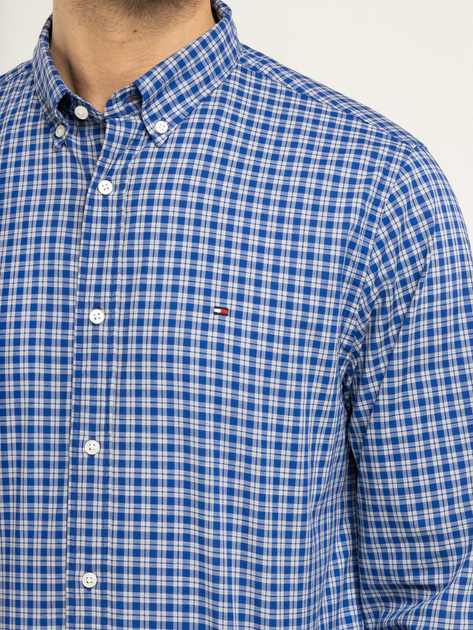 Koszulka Tommy Hilfiger Basic Check Shirt MW0MW12159 S Niebieska (8719859479531) - obraz 5