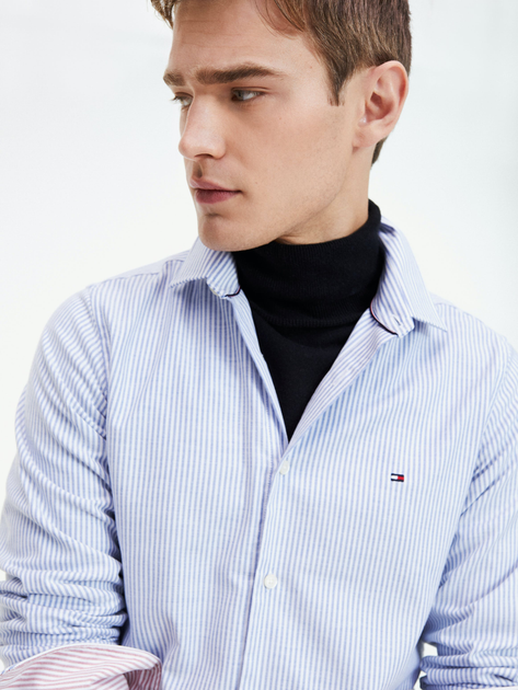 Koszula Tommy Hilfiger Slim Flex Ithaca Shi MW0MW12176 M Niebieska/Multi (8719859967519) - obraz 3