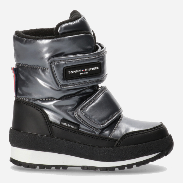 Śniegowce dziewczęce Tommy Hilfiger T3A5-32434-1485918- 33 Ciemno srebrne (8052578025437) - obraz 1