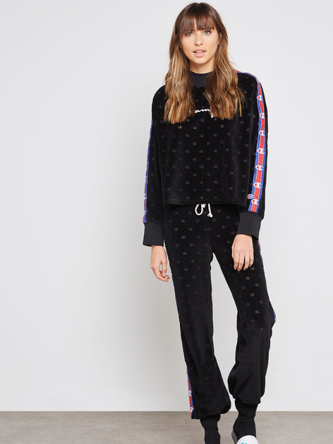 Bluza damska bez kaptura welurowa Champion 111047-KL001 S Czarna (8052785221981) - obraz 3