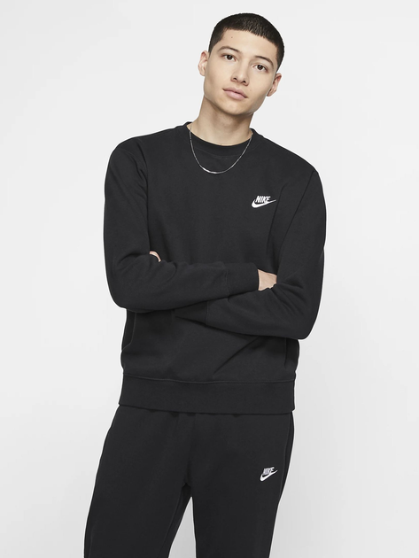 Bluza bez kaptura męska Nike M Nsw Club Crw Bb BV2662-010 M Czarna (193146344548) - obraz 1