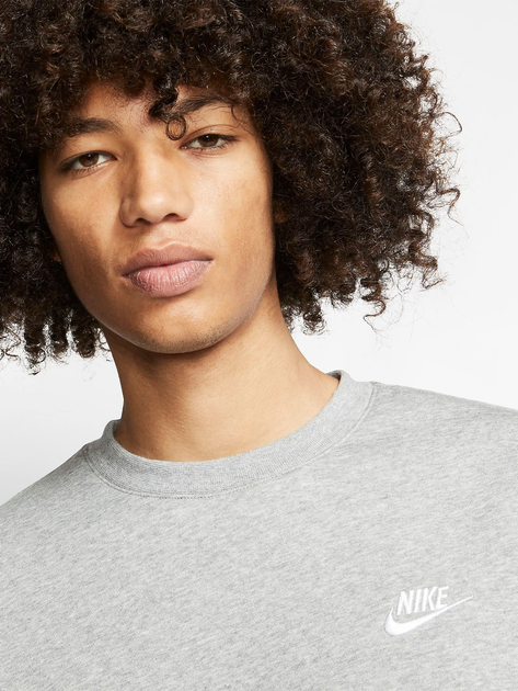 Світшот чоловічий Nike M Nsw Club Crw Bb BV2662-063 S Сірий (193146344593) - зображення 4