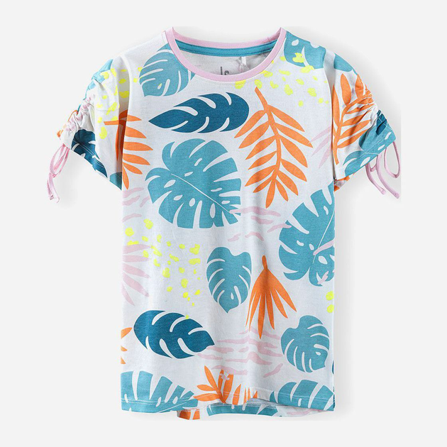 Футболка 5.10.15 Tropic Flow 4I4049 134 см Білий/Зелено-рожевий (5902361985512) - зображення 1