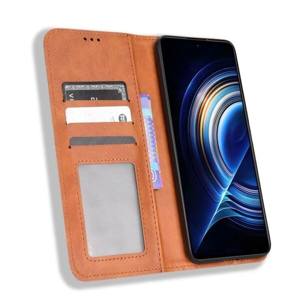 Чохол Deexe Retro Style для Xiaomi Poco F4 / Redmi K40S - Brown - зображення 6