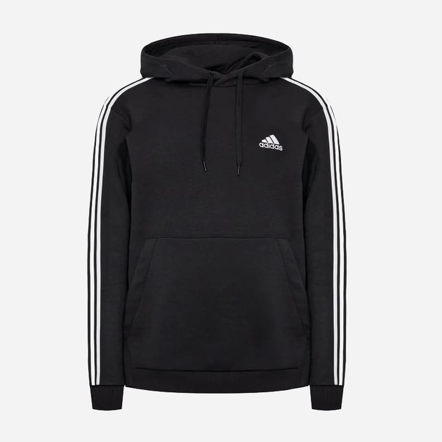 Bluza męska z kapturem ocieplana Adidas 3 Stripe Fleece Hoody Czarna GK9072 2XL Czarna (4064045329195 ) - obraz 5
