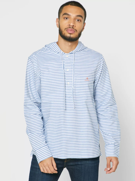 Bluza męska z kapturem GANT Gbpord Stripe Pop Reg Hood 3013124 2XL Niebieska (7325705704613) - obraz 1