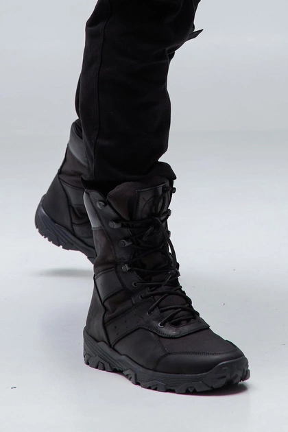 Ботинки берцы мужские TUR Вариор натуральная кожа черные 41 - изображение 1