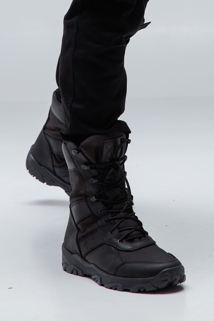 Ботинки берцы мужские TUR Вариор натуральная кожа черные 42 - изображение 1