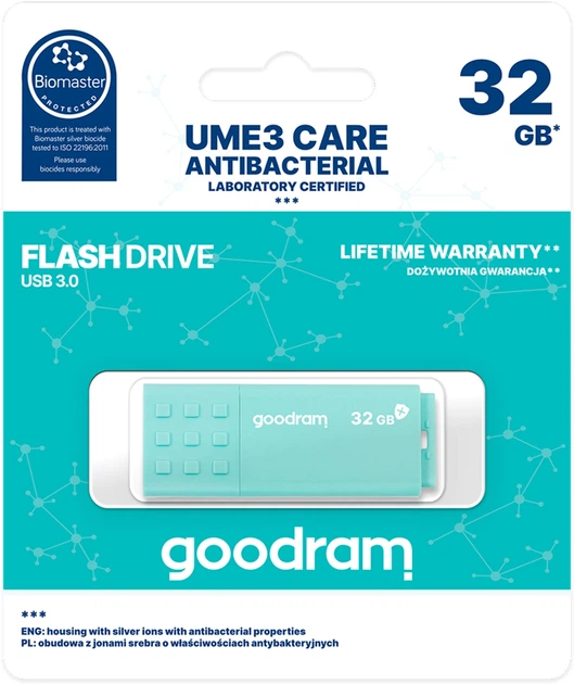 Pendrive Goodram UME3 Care 32GB USB 3.0 Green (UME3-0320CRR11) - obraz 6