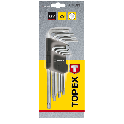 Набор инструментов Topex ключи шестигранные Torx T10-T50, набор 9 шт.*1 уп. (35D961) - изображение 2