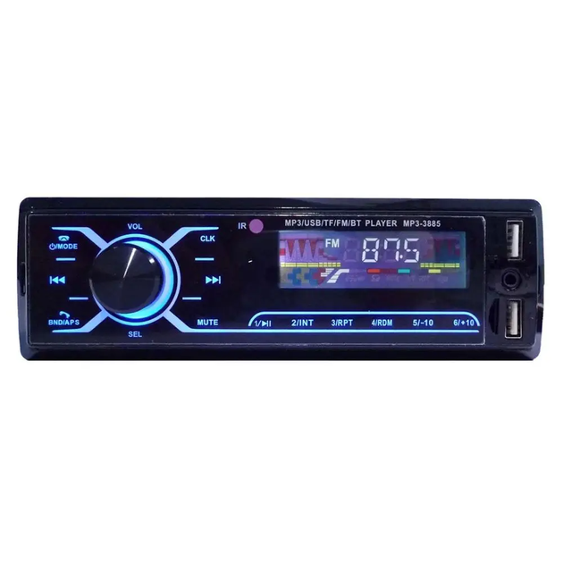 Автомагнитола 1DIN с сенсорным дисплеем Sound Box-3885MP3 Bluetooth, с пультом ДУ, 2хUSB, 200Вт - изображение 10