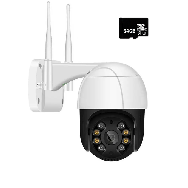 Вулична камера відеоспостереження WIFI IP A-Plus 360/90 поворотна, нічна зйомка, віддалений перегляд, вологозахист IP66 + Карта пам'яті 64Гб - зображення 3