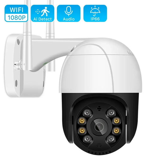 Вулична камера відеоспостереження WIFI IP A-Plus 360/90 поворотна, нічна зйомка, віддалений перегляд, вологозахист IP66 + Карта пам'яті 64Гб - зображення 5