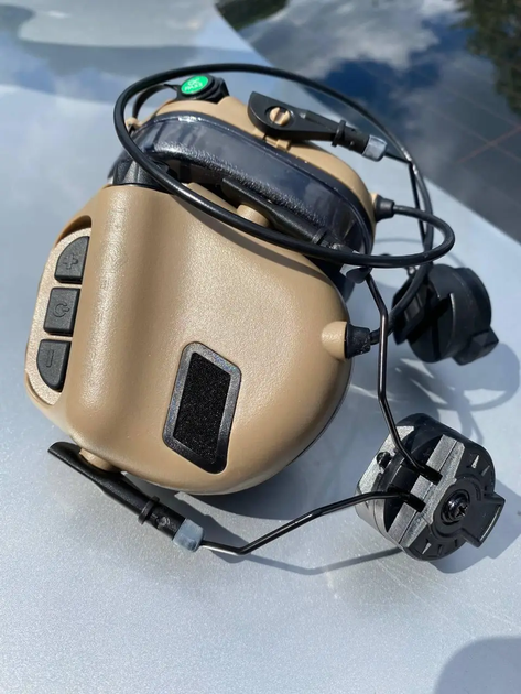 Навушники активні тактичні на каску EARMOR M31H 22dB NRR професійні койот - зображення 3