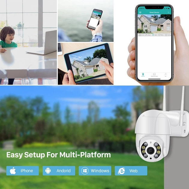 "PTZ-D4" Уличная IP Wi-Fi камера Видеонаблюдения Купольная Поворотная IP66 (белая) - изображение 2