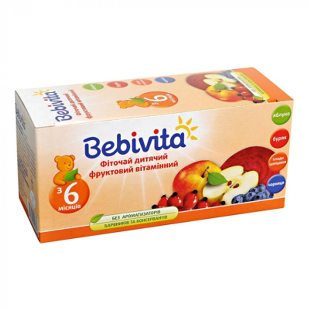 Дитячий чай Bebivita фруктовий вітамінний, 30 г (1424124) - зображення 1