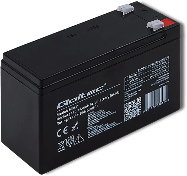 Akumulator Qoltec AGM 12V-9Ah max. 135A (53031) - obraz 2