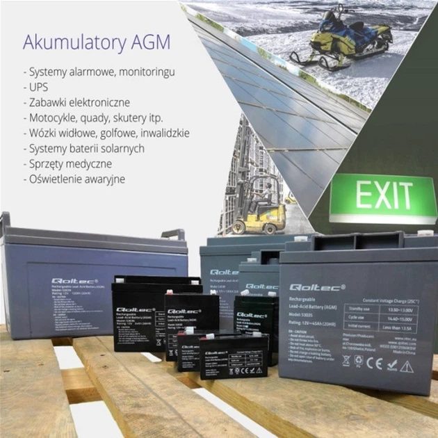 Akumulator Qoltec AGM 12V-12Ah max. 180A (53049) - obraz 7