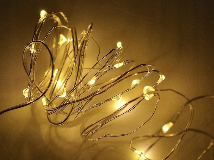 Гірлянда Крапля роси від батарей 3АА 100 LED тепле біле світло 10 метрів - Фото 2 Гірлянда Крапля роси від батарей 3АА 100 LED тепле біле світло 10 метрів - зображення 2
