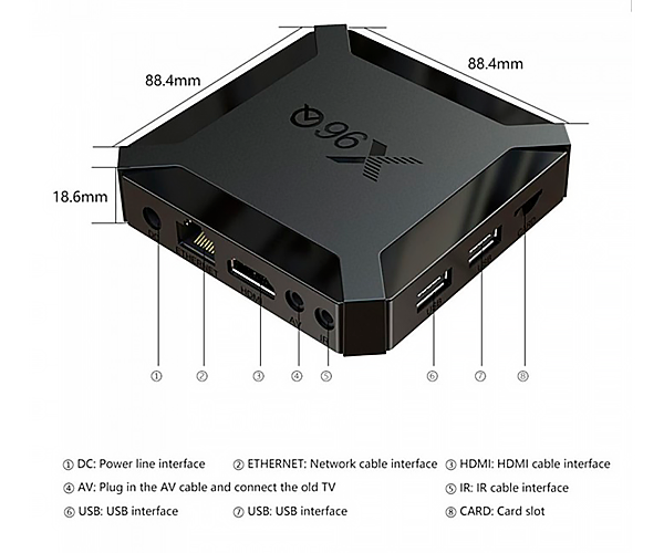 Медіаплеєр Smart TV стаціонарний HD (смарт ТВ приставка) Vontar X96Q 2GB/16GB чорний (X96Q-2-16_999) - зображення 5