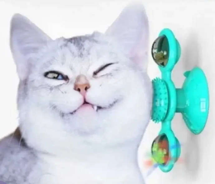 Інтелектуальна іграшка для кота спінер Rotate Windmill Cat Toy Blue - изображение 2