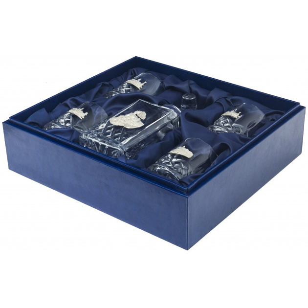 Набор Поезд для виски с графином 4 бокала в подарочной упаковке ...